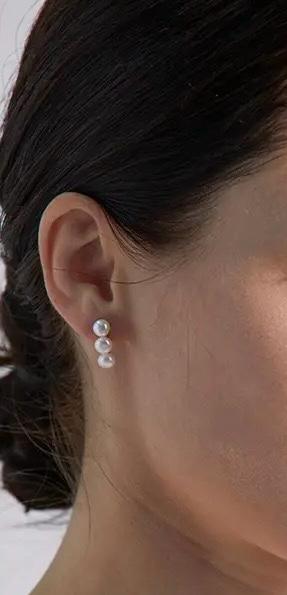 ARETES TRES PERLAS