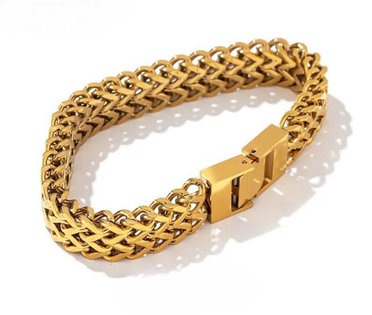 NUEVO!!  PULSERA CHUNKY TRENZADA (gold colour)