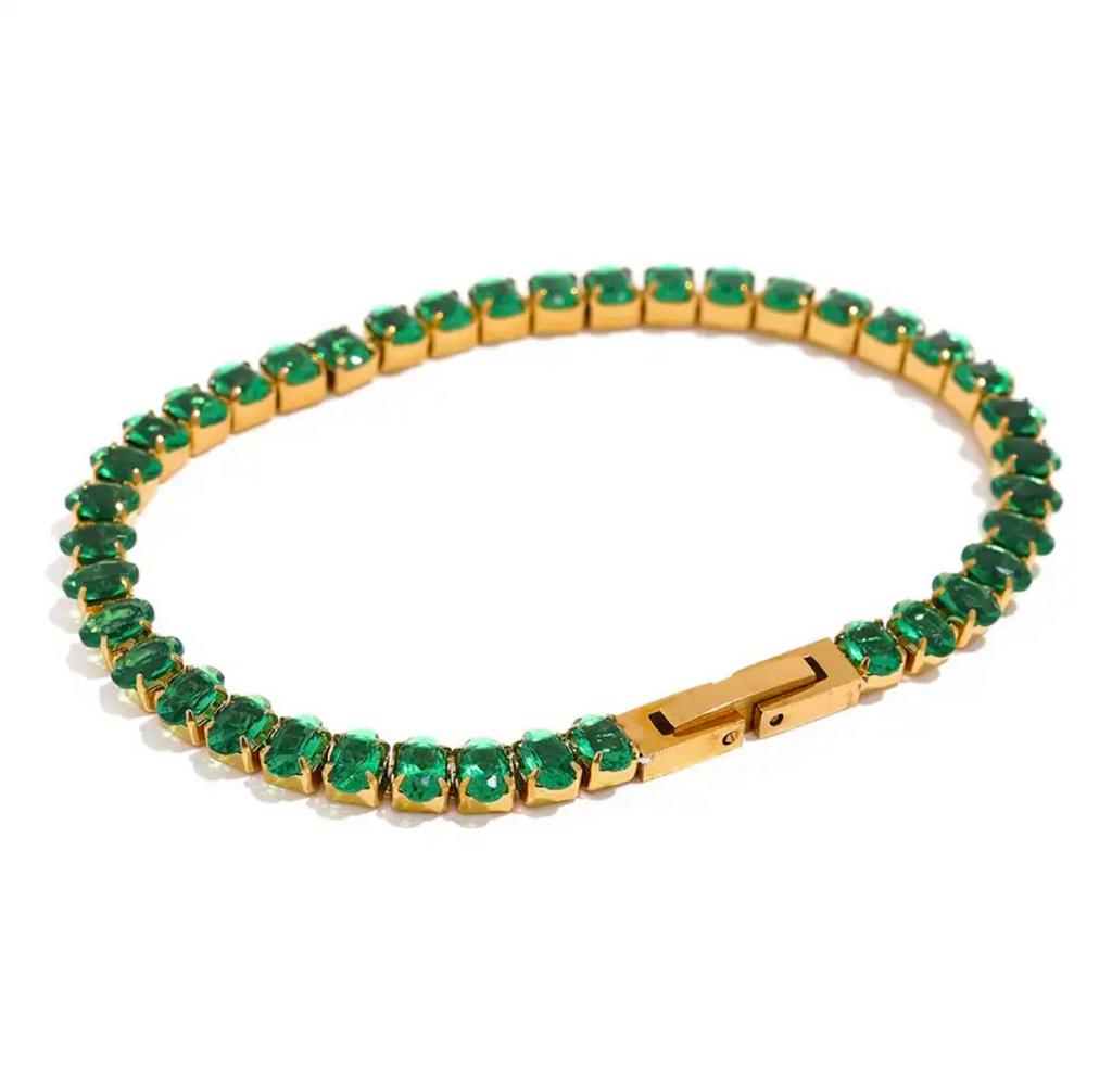 TENNIS BRACELET GREEN